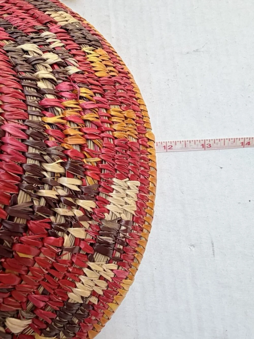 Woven Ethnic Native‎ Boho Basket Wall Art Bright Colors Decor Vintage